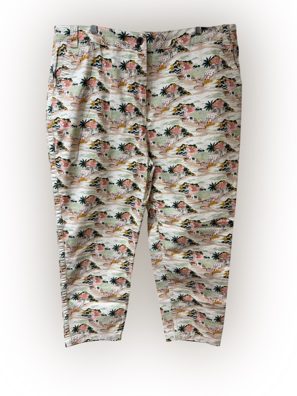 Boden Italian Villa on the Beach Scene Jean Style Pants-16/18R